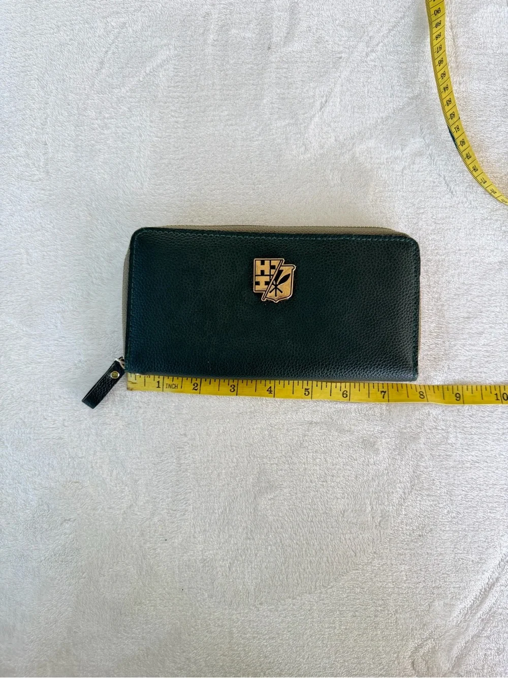 Hawaii's Finest Dark Green Zip-Around Wallet with Gold Emblem